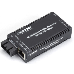 Black Box LGC320A-R5 Gigabit Ethernet to Fiber Industrial Media Converter, Multi-Mode, 850-nm, 0.3 km, SC  